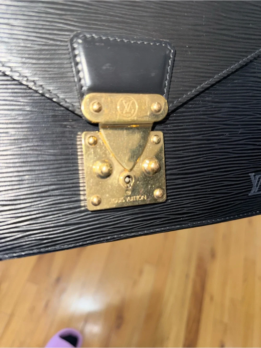 Louis Vuitton Black Epi Leather Dragone Clutch Wristlet with Gold Hardware - Picture 6 of 11
